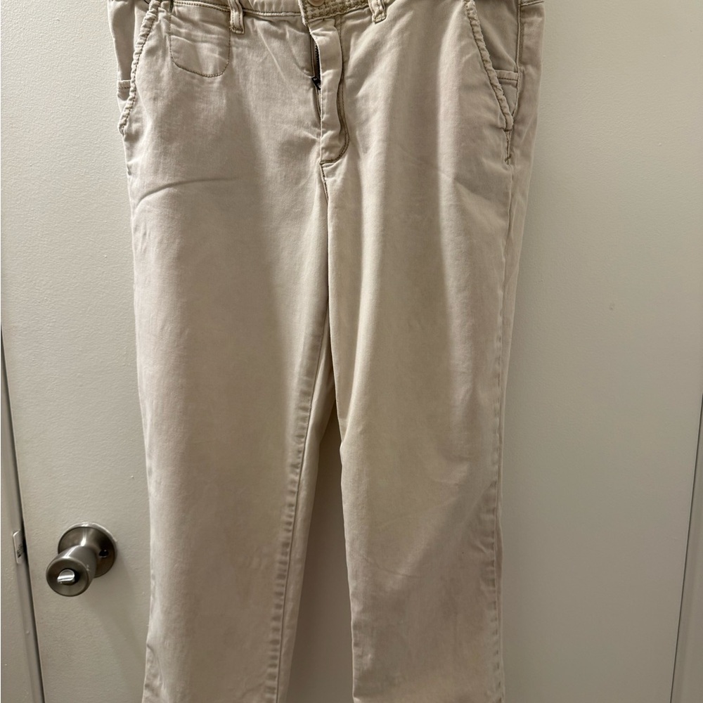 Anthropologie Straight-Leg Jeans in Light Beige